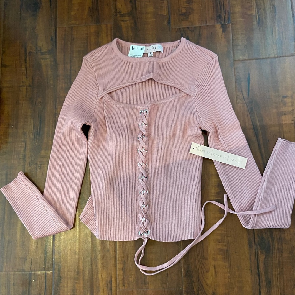 Small, “dusty pink” long sleeve top, never worn